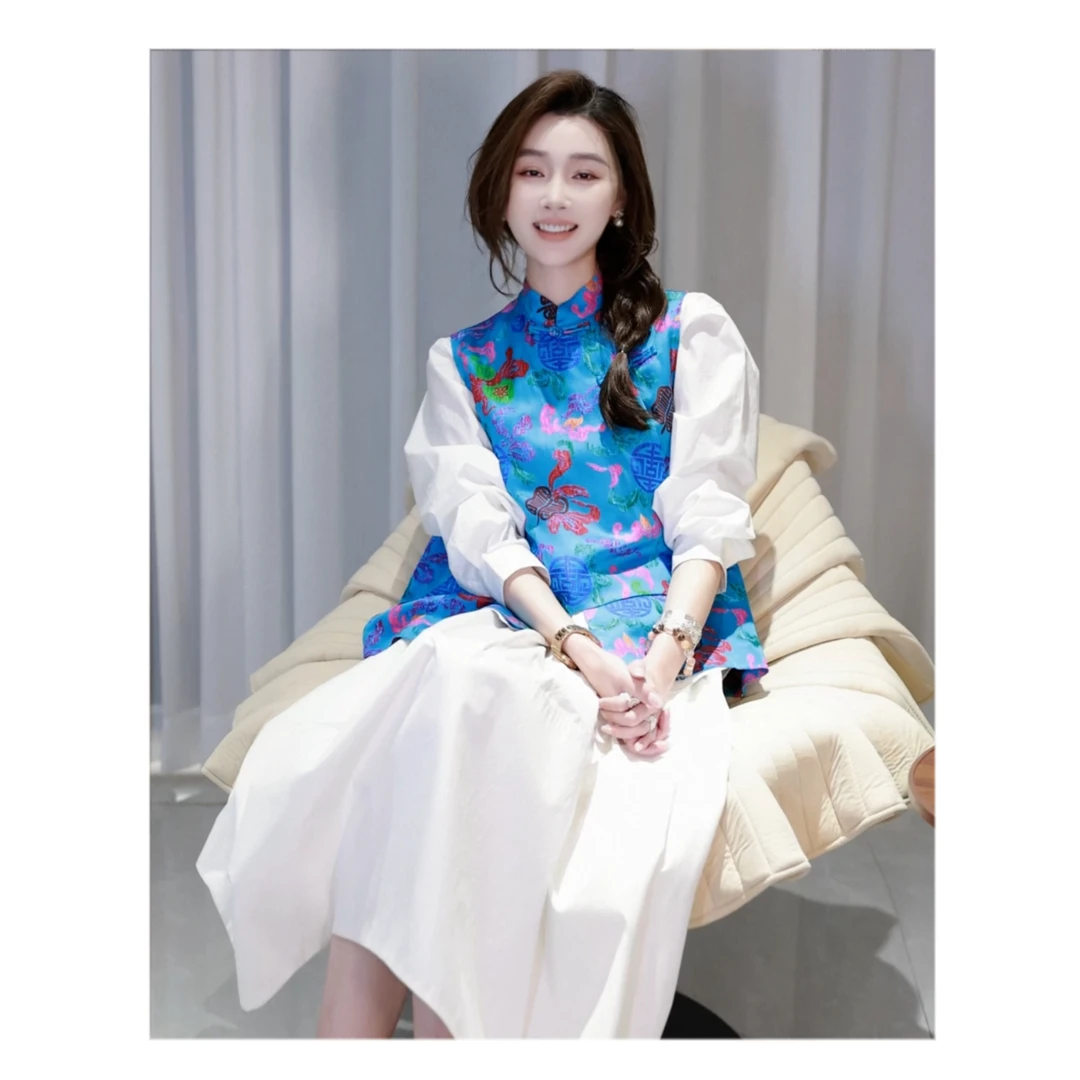 2-【福禄图】宝儿家含幂BJ70125102夏季款穿搭国风多彩福禄提花马甲