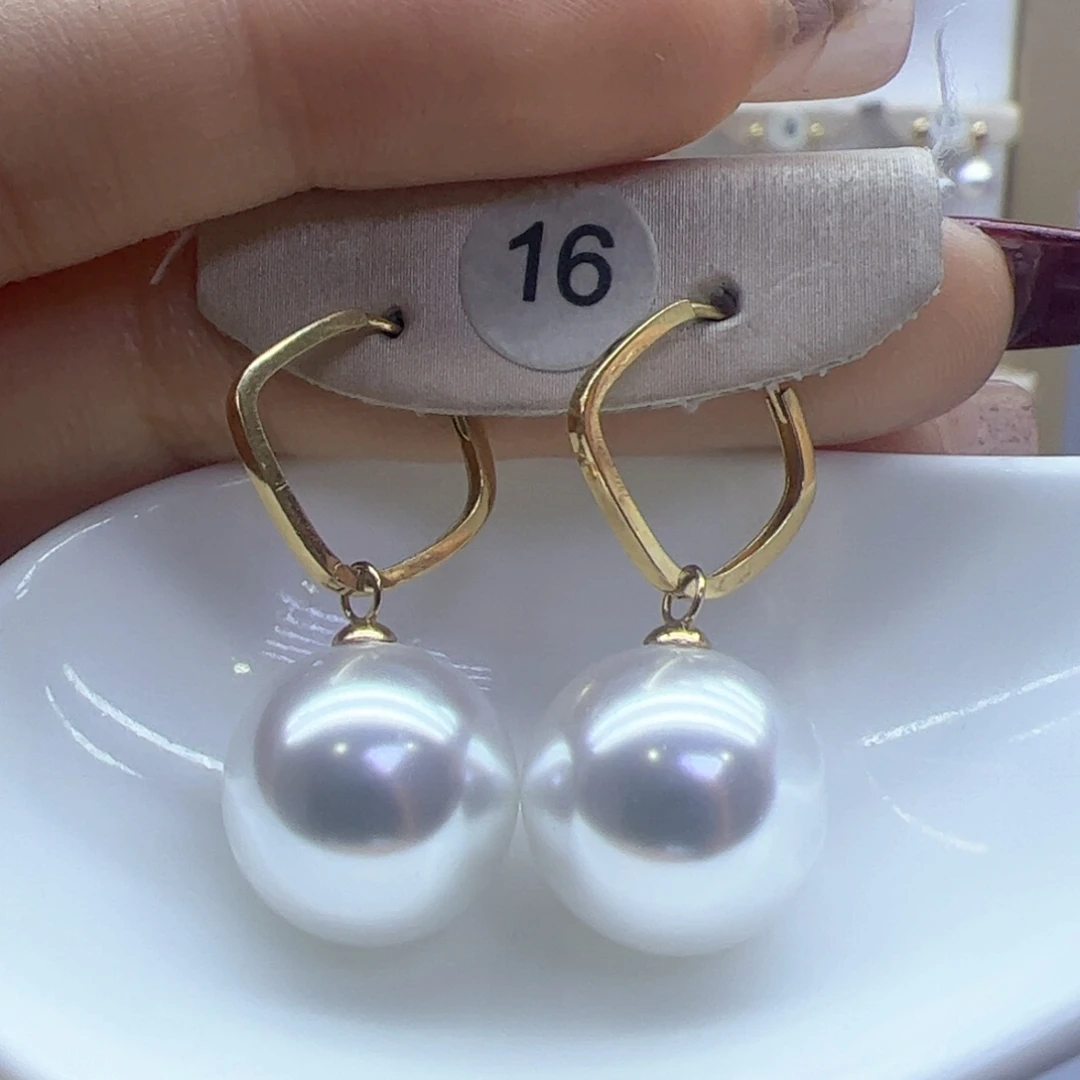 淡水珍珠耳饰18K金镶嵌