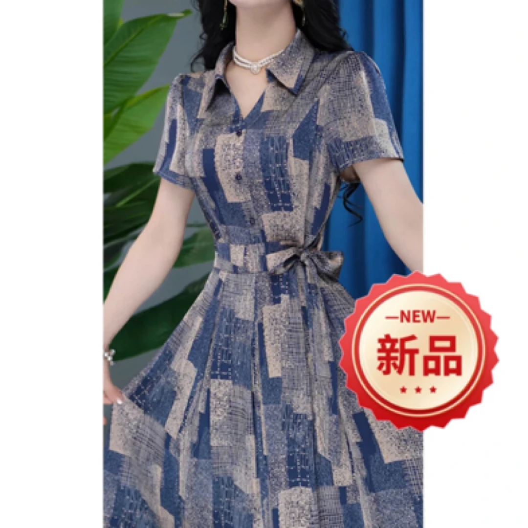 【书漫】YS-24A27-108收腰显瘦气质中长款连衣裙