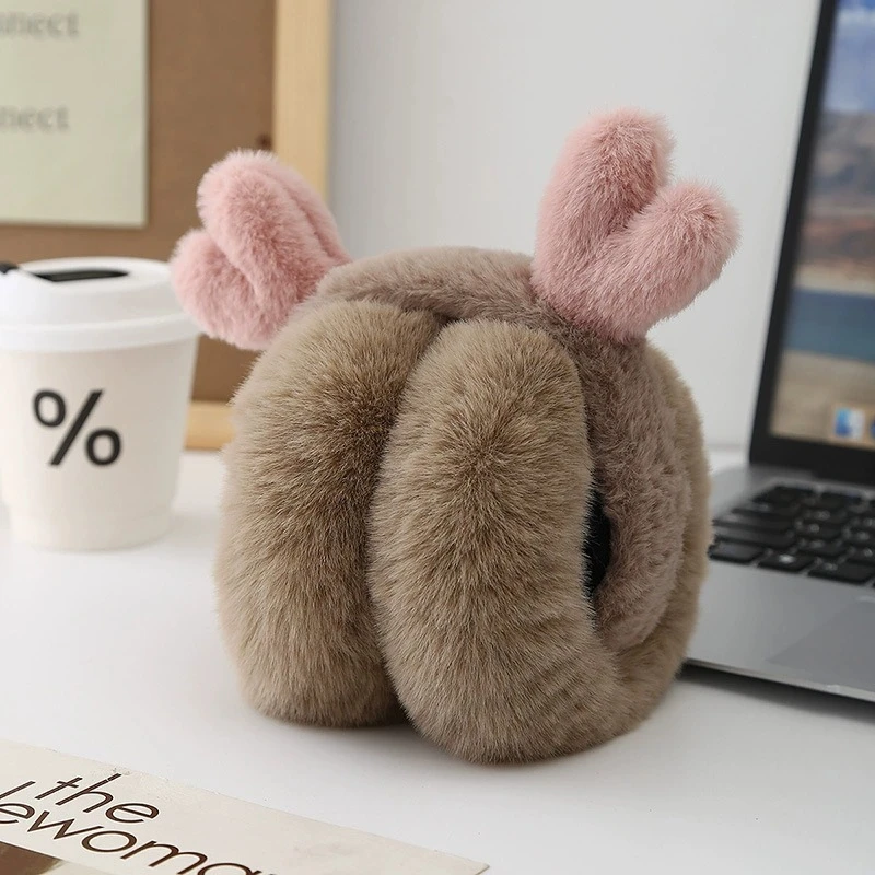 毛绒耳罩冬女冬季保暖耳包护耳朵耳捂子时尚学生防冻耳暖套可折叠