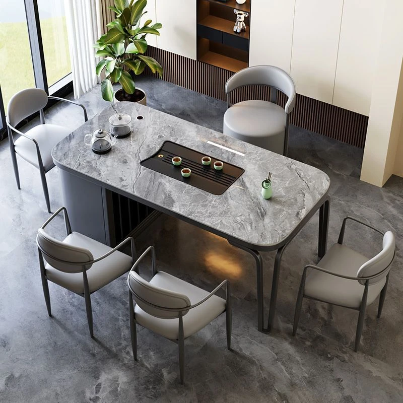 2025阳台茶桌岩板简约桌椅组合轻奢现代家用泡茶小户型一体办公室