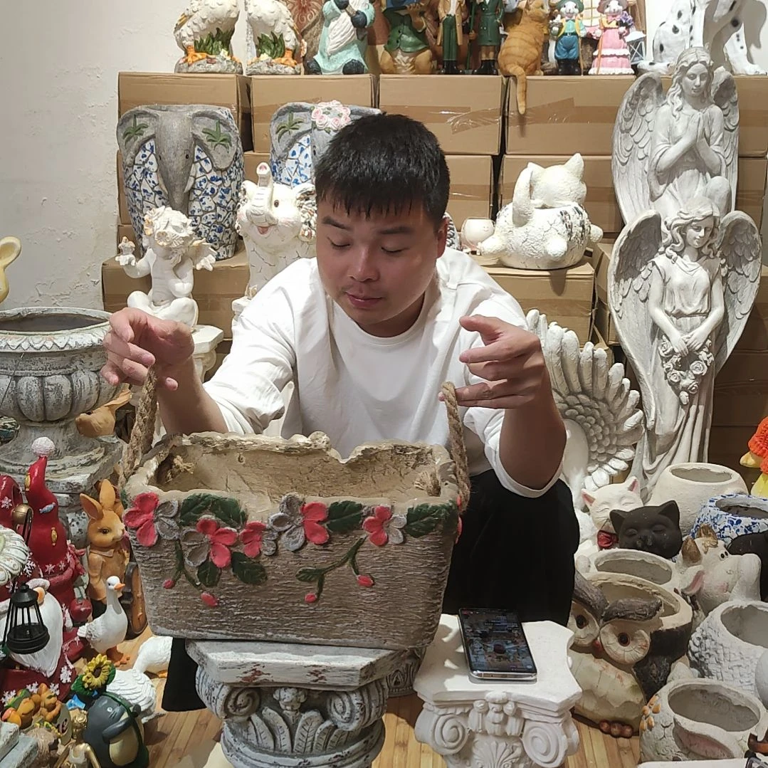 合成树脂长方形花缸摆件