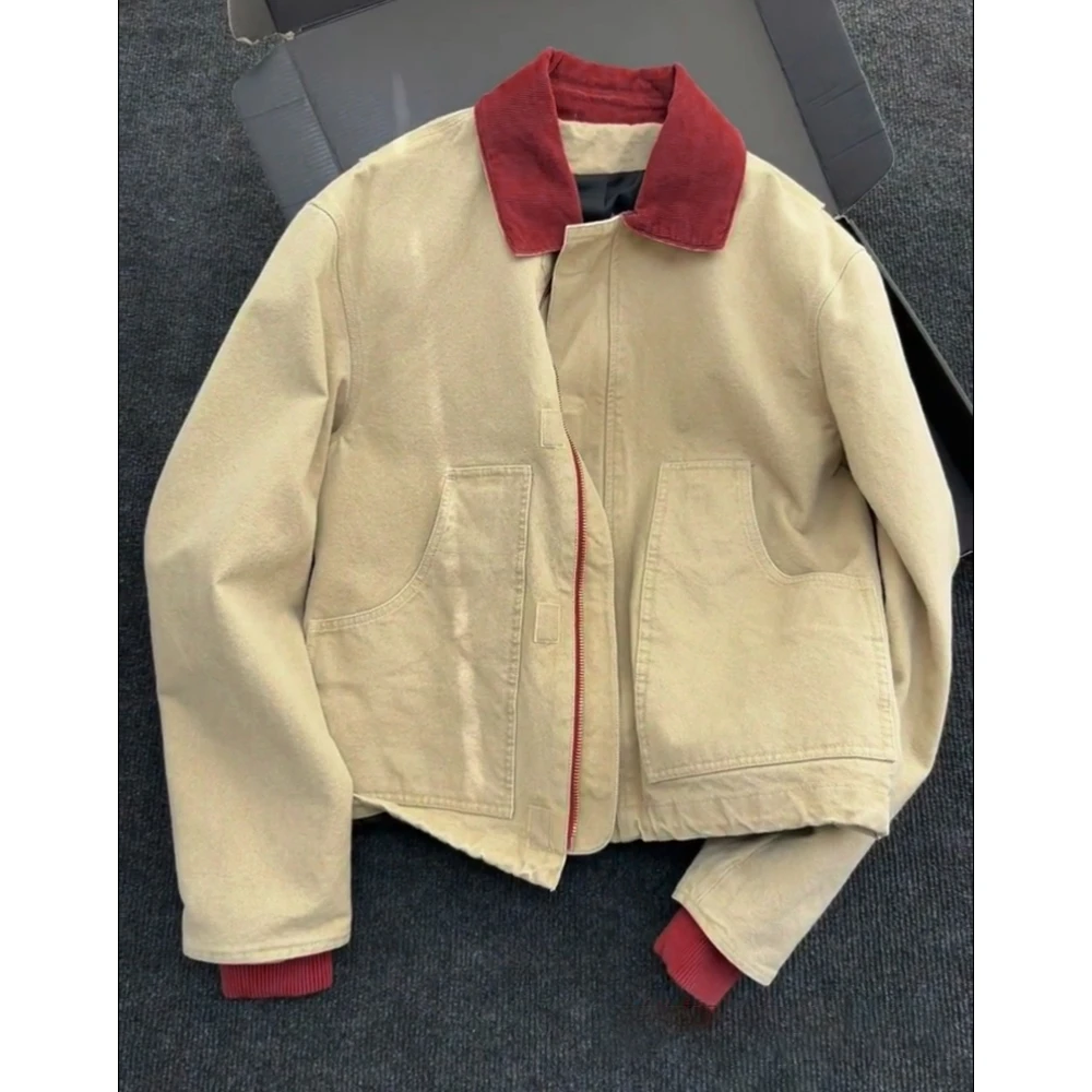 IGTV2025秋冬巴恩风高级感美式工装夹克潮牌设计感男女夹克外套