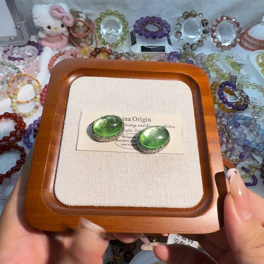 合金水晶手链绿里云母魔盒 20*16 默认微瑕 不退不换