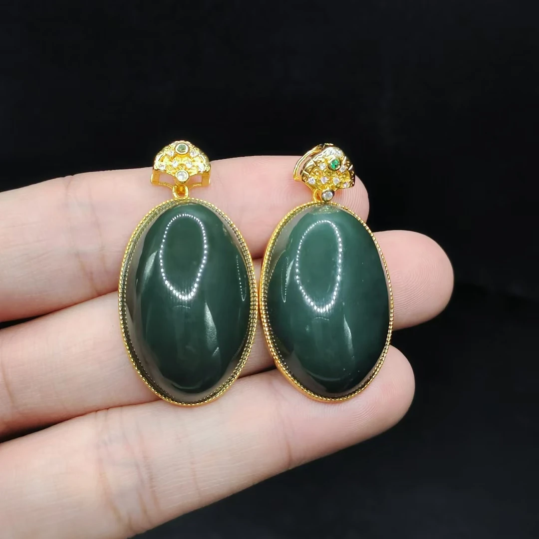 s925银和田玉鸽子蛋面吊坠赠高货绳【多样性发其一】约28-18-9mm