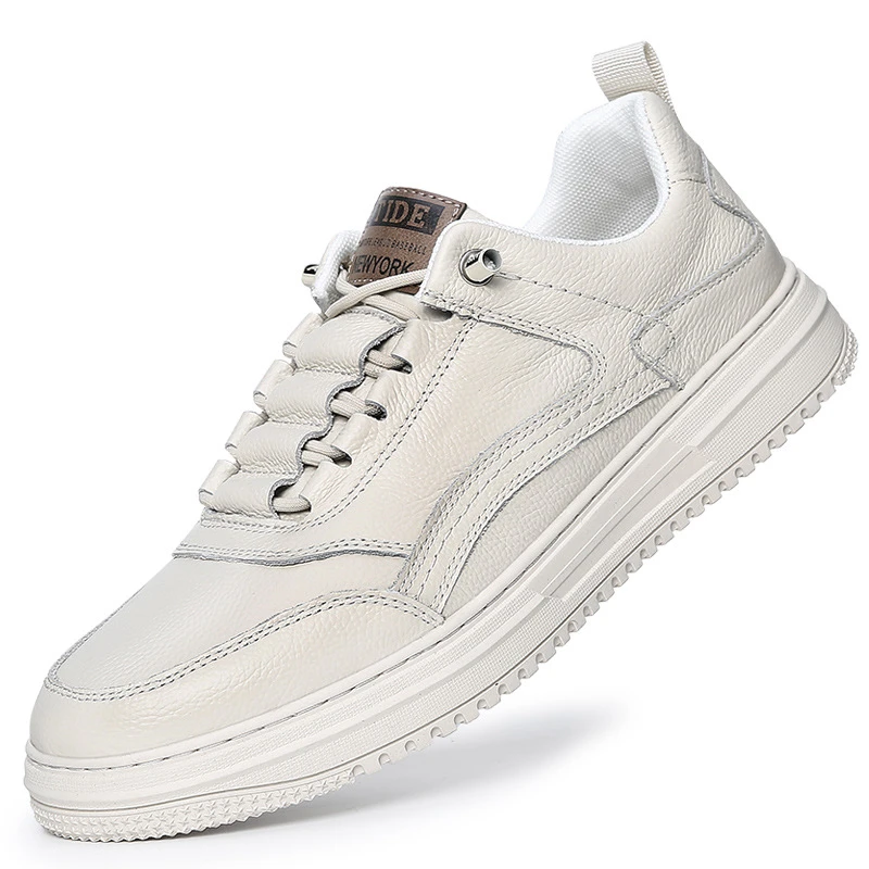 头层牛皮男鞋青春潮流休闲鞋青年韩版板鞋大码休闲皮鞋