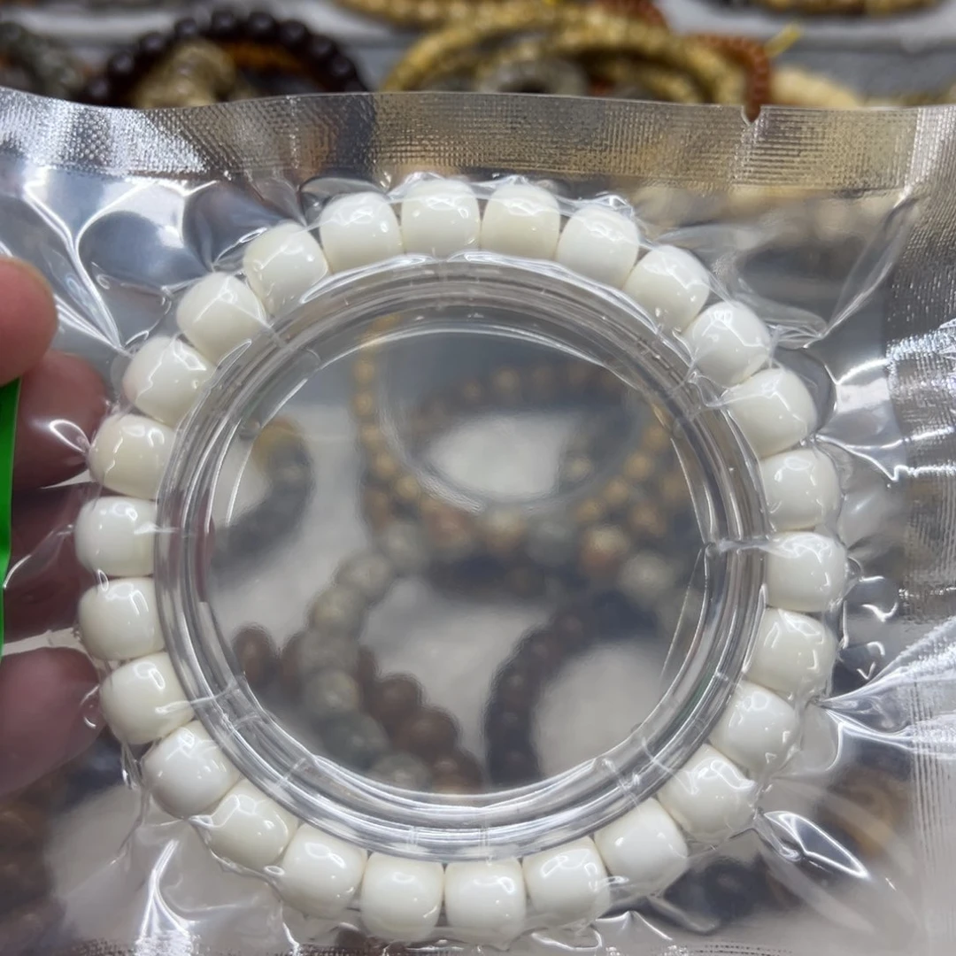 白玉菩提手串81白菩提单圈9×8桶