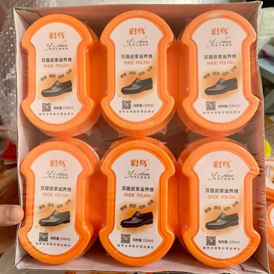 彩鸟双面皮革滋养棉擦皮鞋无色鞋蜡鞋油海绵鞋擦通用鞋擦保养油