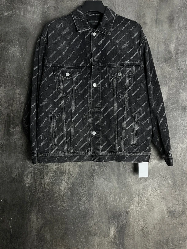 全新未使用 Balenciaga/巴黎世家 S码*1/字母满印牛仔外套/01957