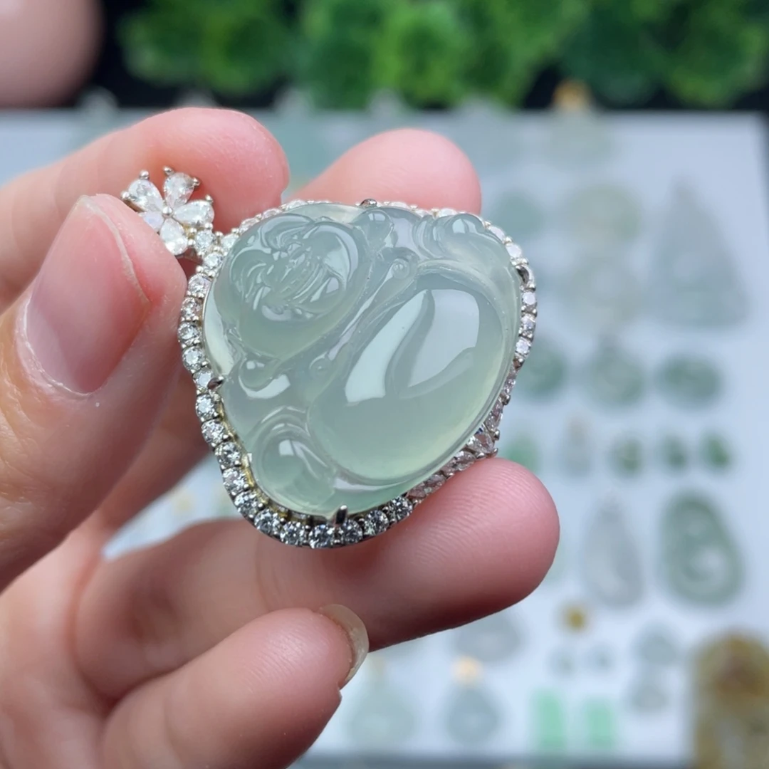 翡翠银S925镶嵌颈饰