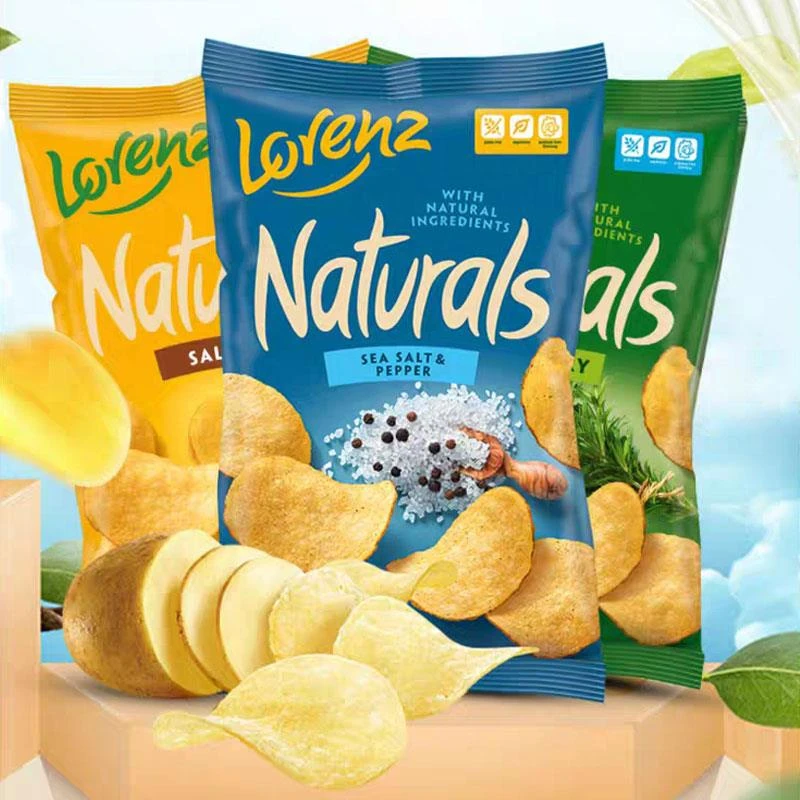 lorenz劳仑兹德国薯片土豆片海盐胡椒盐原味迷迭香大包进口零食