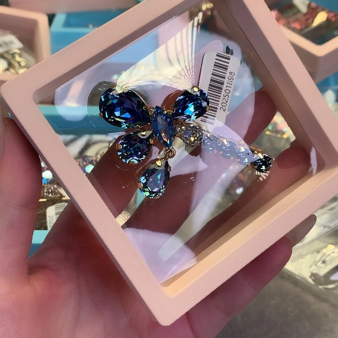 狂***粉仿水晶铜合金蝴蝶结鸭嘴