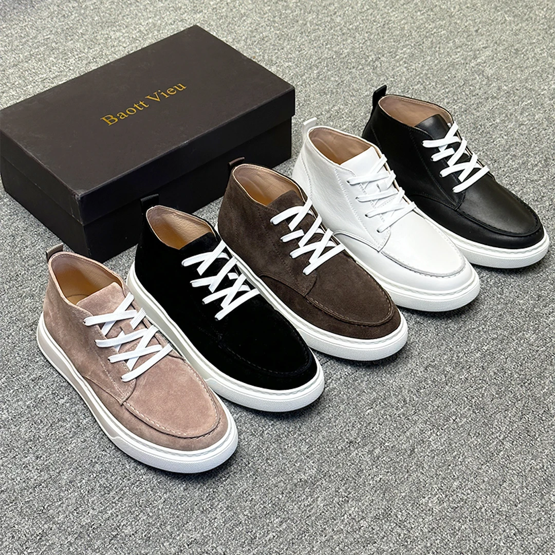 2025年秋冬新款男士系带中帮休闲百搭男鞋轻便柔软时尚潮鞋