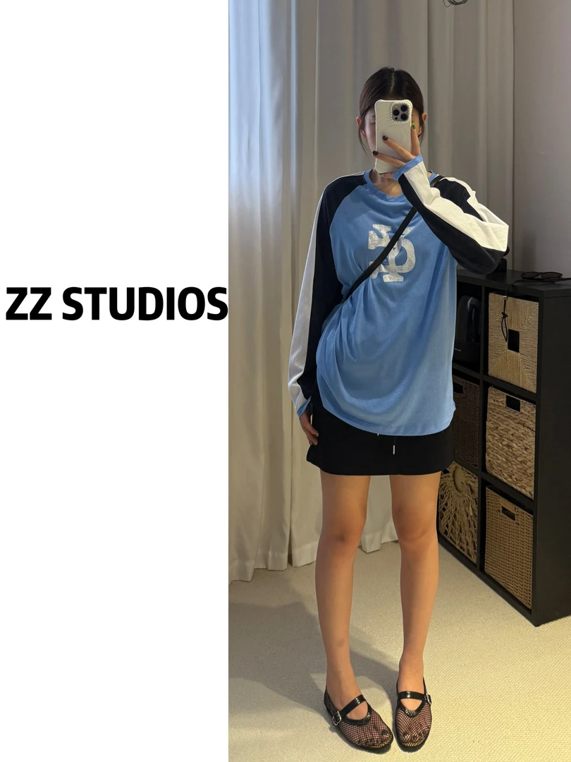 ZZ STUDIOS 邹邹夏季新款撞色拼接防晒上衣