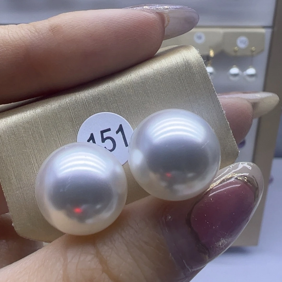 淡水珍珠耳饰18K金镶嵌