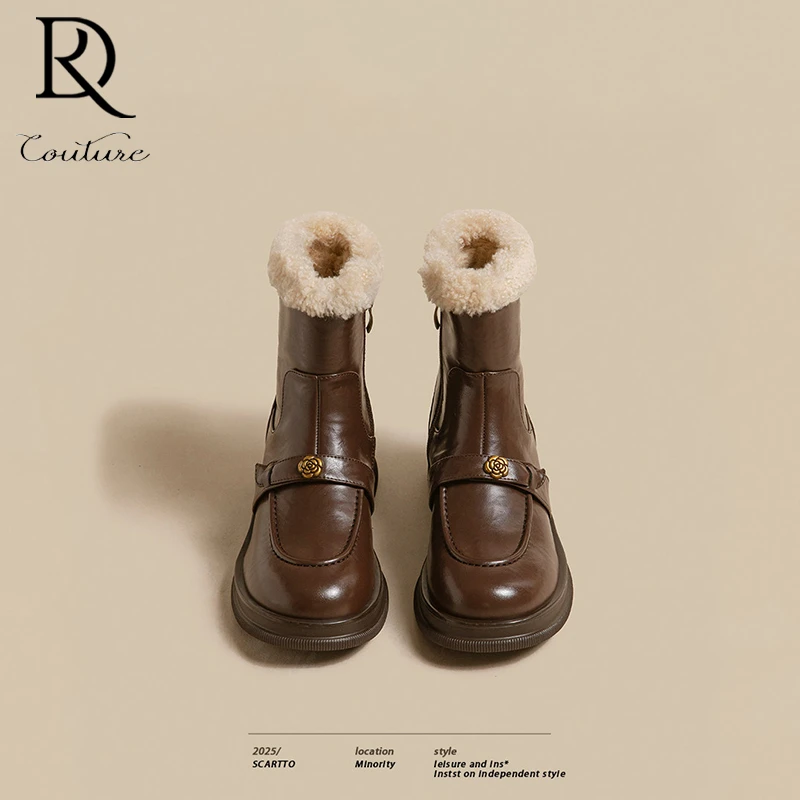 【DR官方正品】英伦风圆头厚底加绒马丁靴女2026春新款厚底保暖短靴