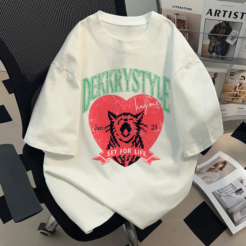 jtrt潮牌创意印花美式重磅纯棉短袖T恤男女夏季打底宽松情侣半袖