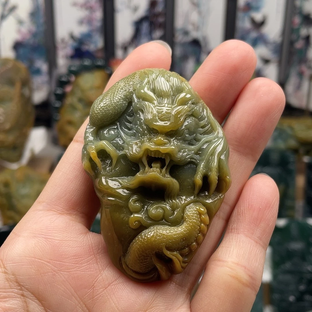 翡翠未镶嵌颈饰天然翡翠a货龙
