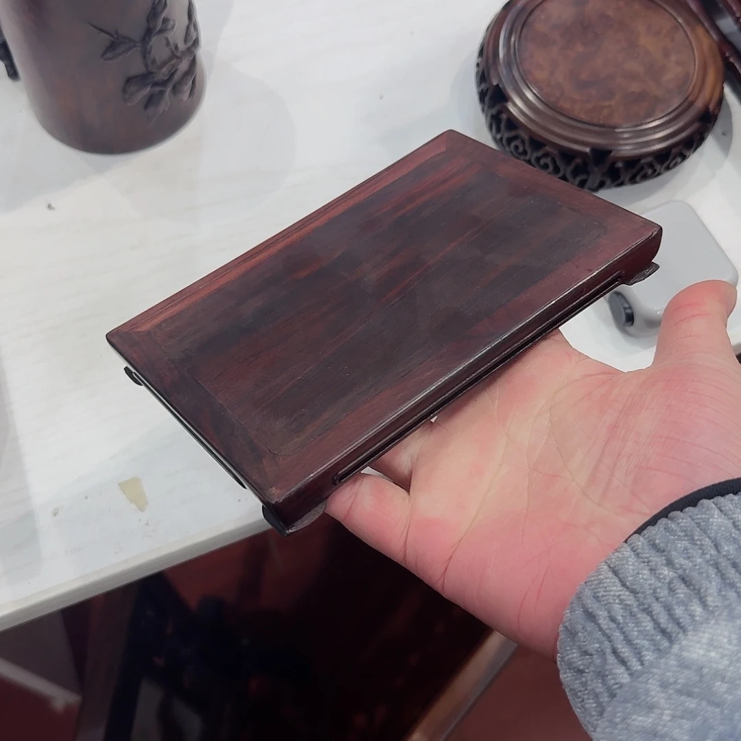 大红酸枝工艺品底座