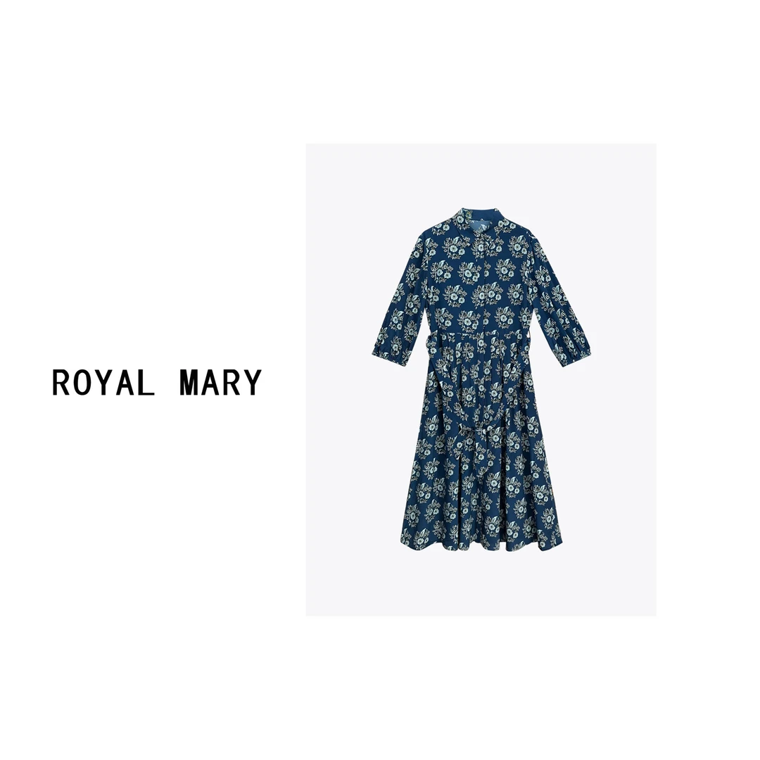 ROYAL MARY高奢时尚潮流气质舒适碎花优雅百搭桑蚕丝连衣裙WJ630