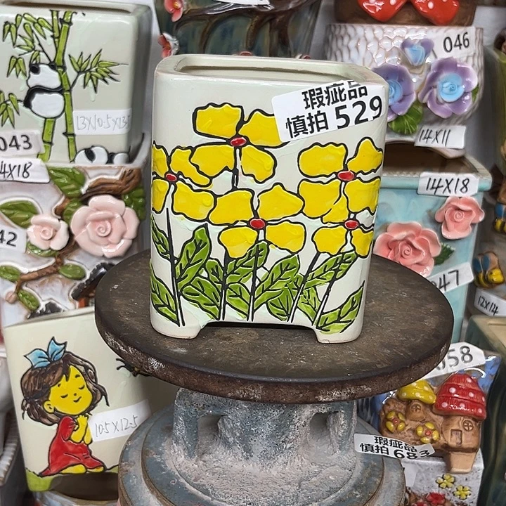 紫砂花盆粗陶材质多肉花盆529