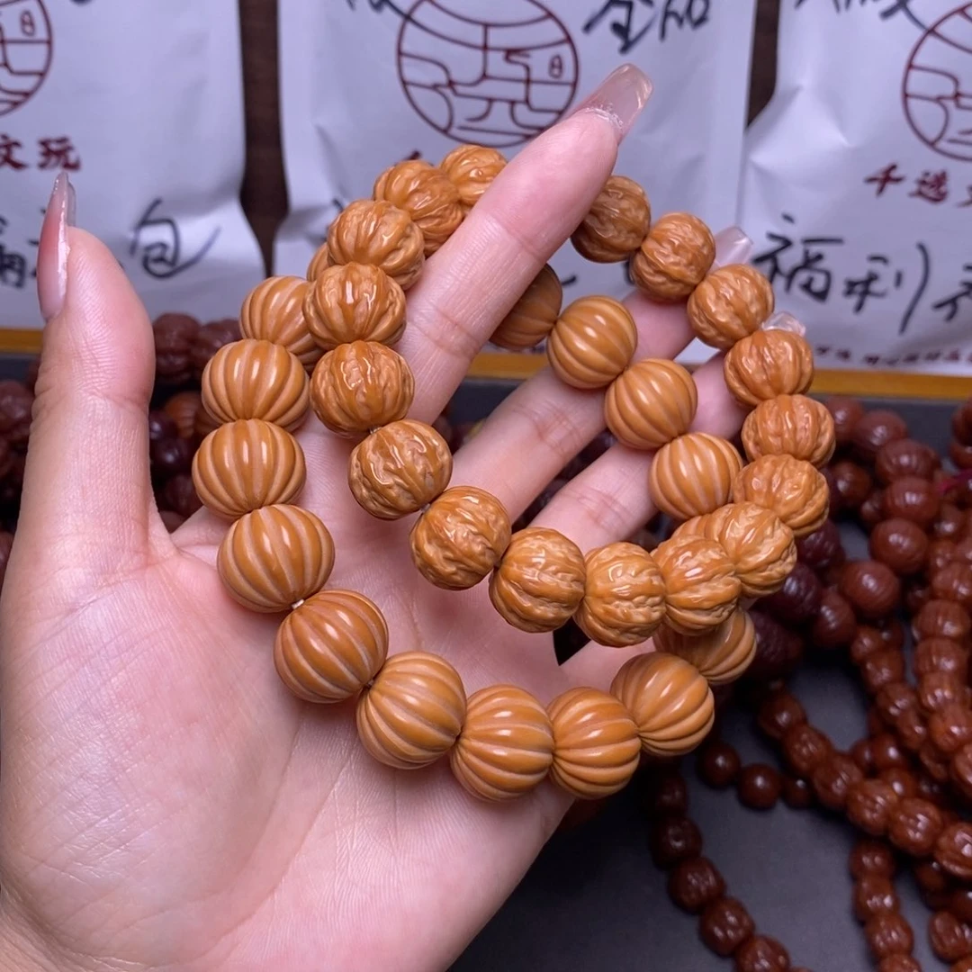 猴头核桃手串京八棱瓜珠