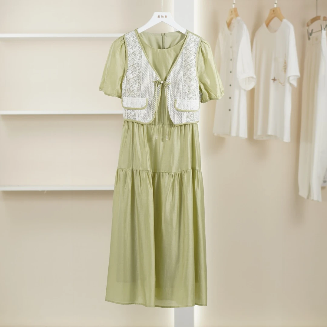 麦迪尚品  40509105温柔风假两件连衣裙夏季女装品牌折扣