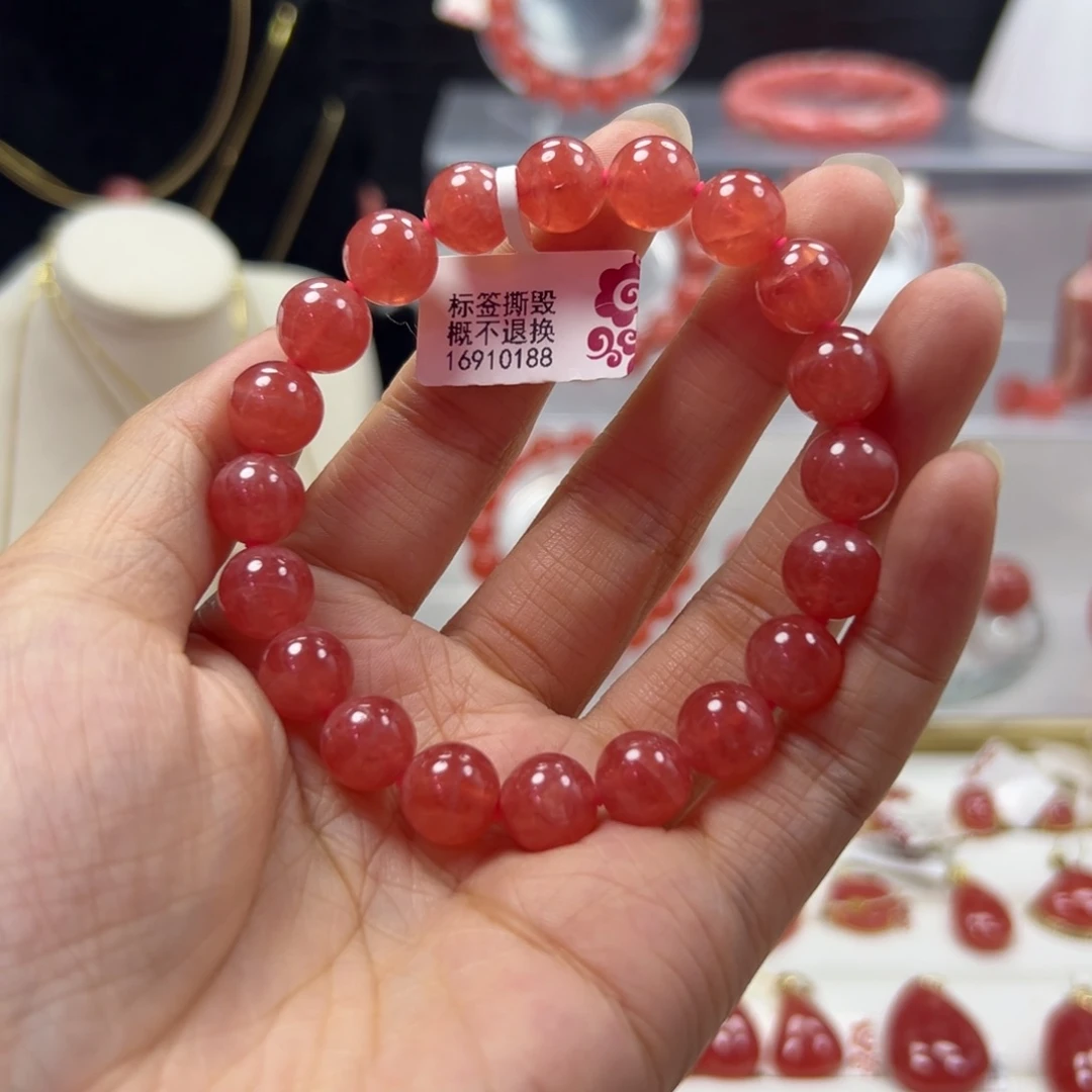 未镶嵌菱锰矿（红纹石）手串