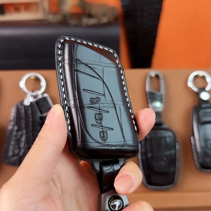 大***>雷克萨斯黑色鳄鱼皮全包钥匙套，单皮套