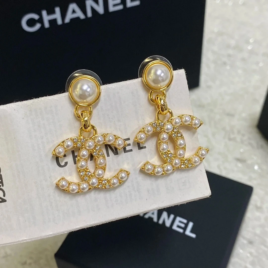 未使用 Chanel/香奈儿 耳环气质金色时尚百搭法式经典小香风明星