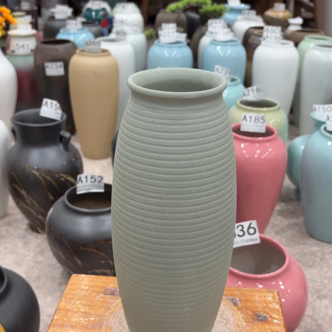 摆件景德镇陶瓷花瓶高28口6.5