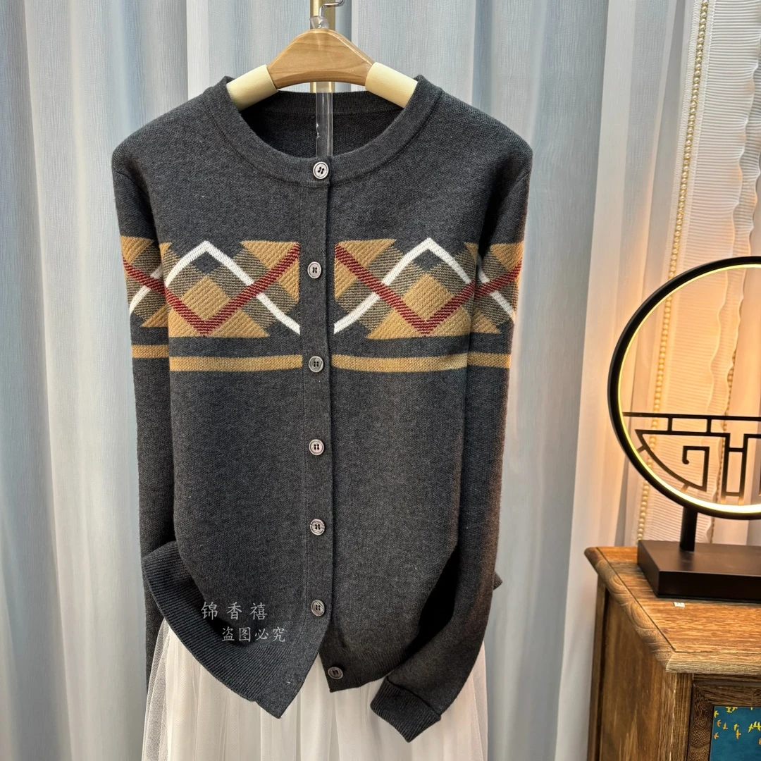 【D71低领芭宝格】欧货轻奢百搭显瘦针织衫开衫毛衣外套