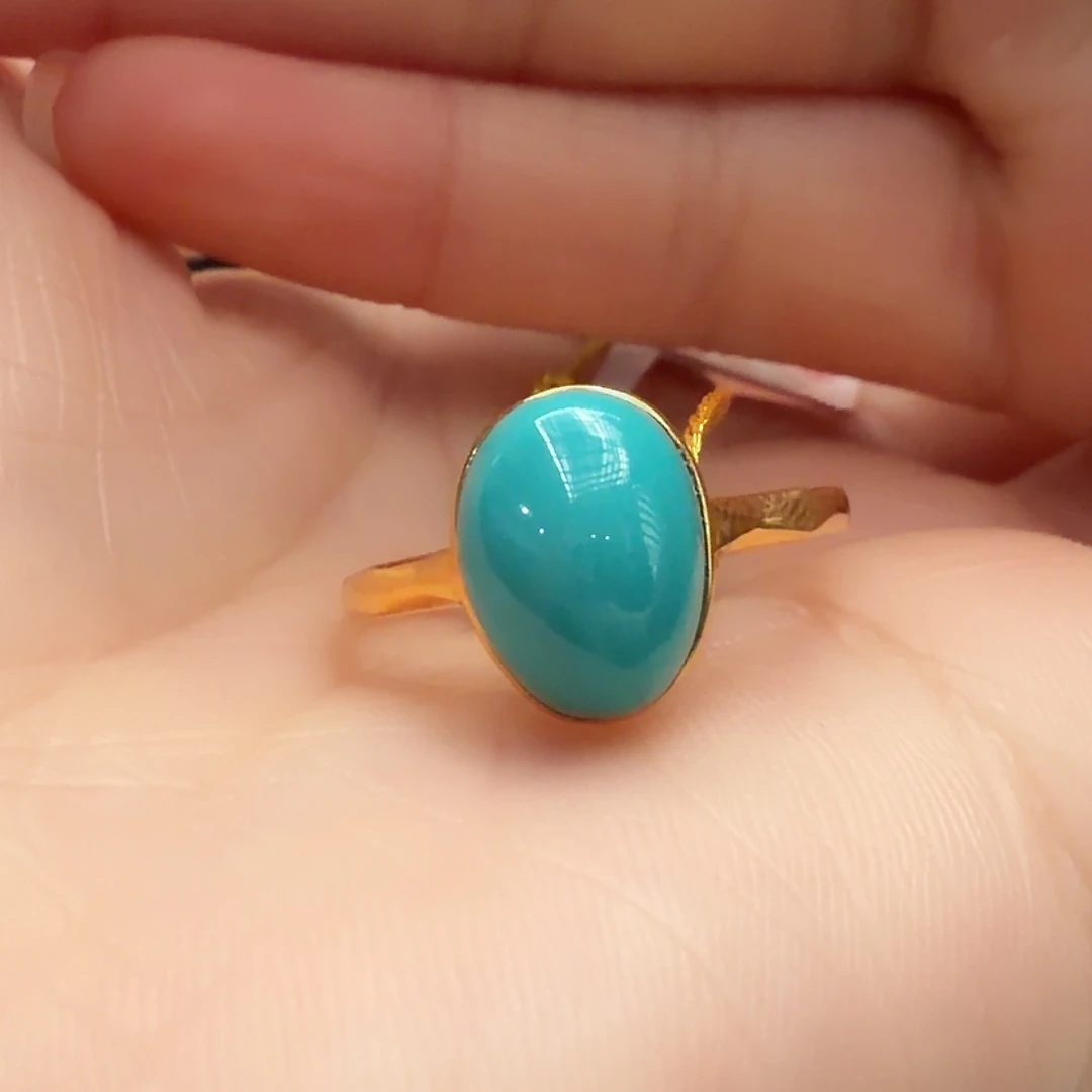 绿松石18K金镶嵌戒指