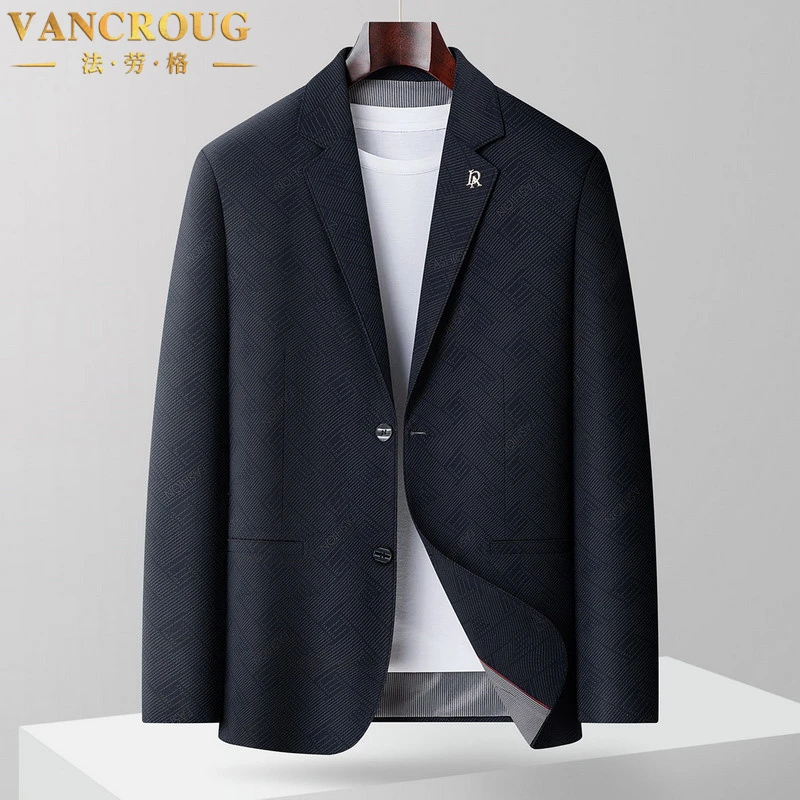 VANCROUG/法劳格西服男士秋季大码宽松胖子加肥加大便服西装外套