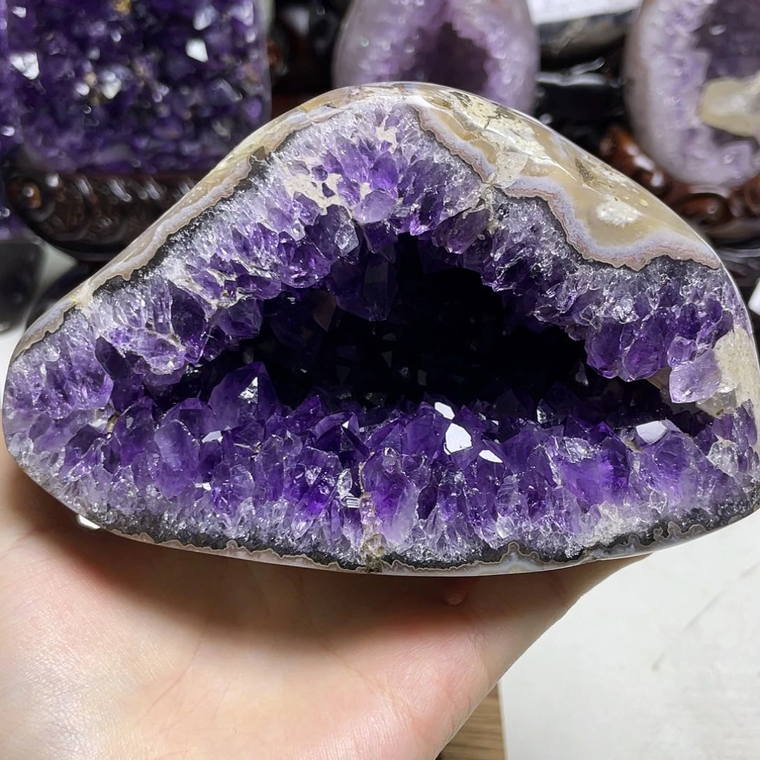 紫晶未镶嵌摆件帝紫钱袋子原1280大漏880