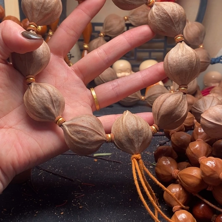 橄榄核手串/手链2.7四花短原皮