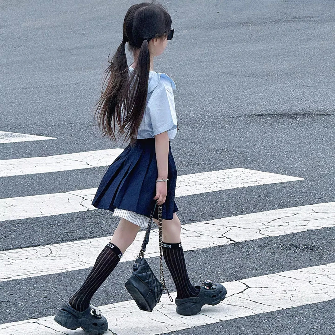 女童套夏薄款2025新款儿童裙子小孩衣服夏季学院风jk套裙大童夏装