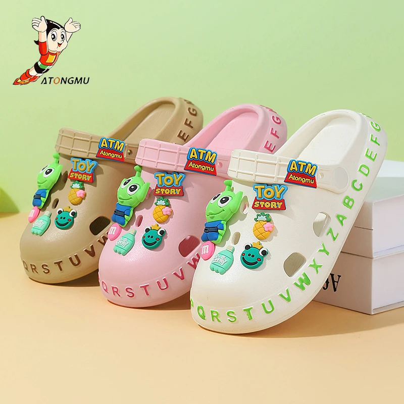 阿童木童鞋女童鞋夏季包头男童洞洞鞋拖鞋凉拖鞋软底防滑儿童