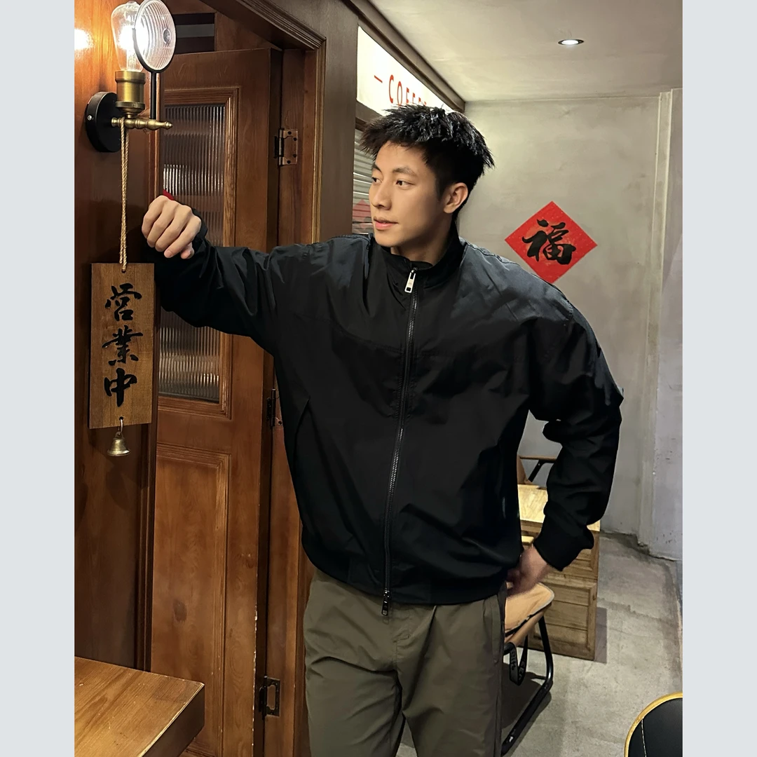 美式教练夹克三防春夏立领纯色冲锋衣防晒户外工装飞行夹克外套男