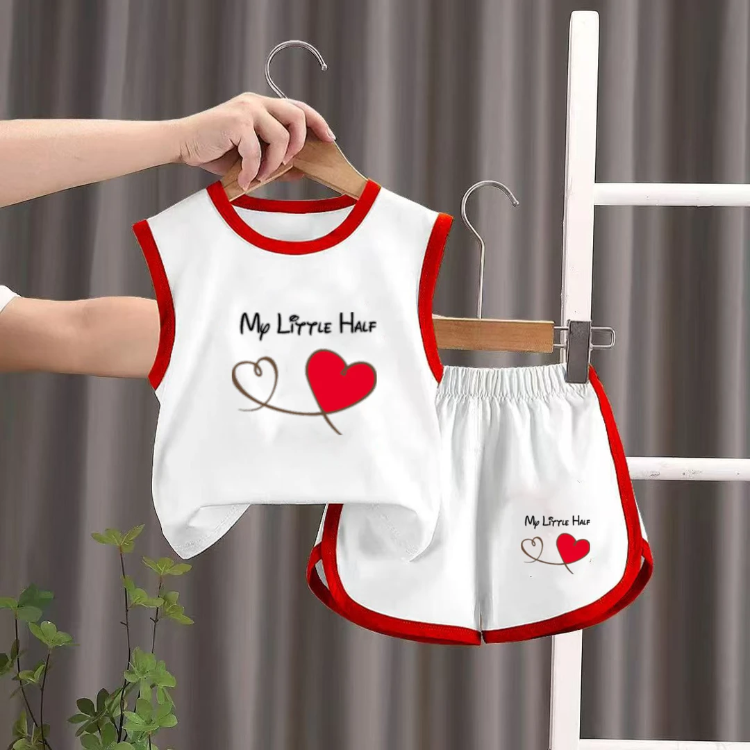 女童套装衣服无袖夏装2025新款女宝宝洋气时髦男童夏季背心两件套