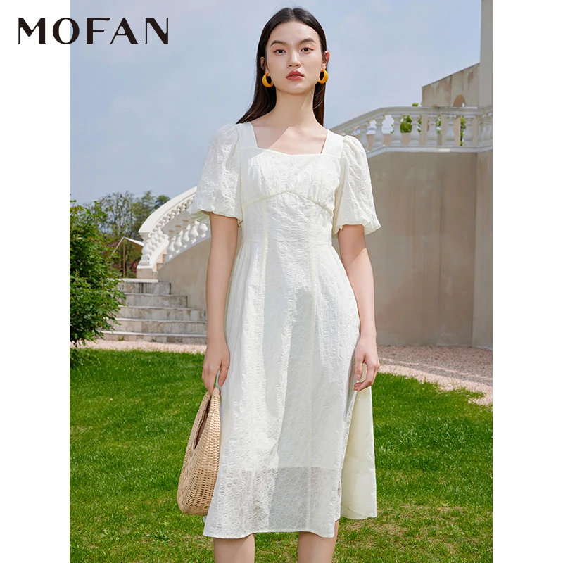 【羊羊粉丝专享】MOFAN摩凡夏新款米色连衣裙MDL365986