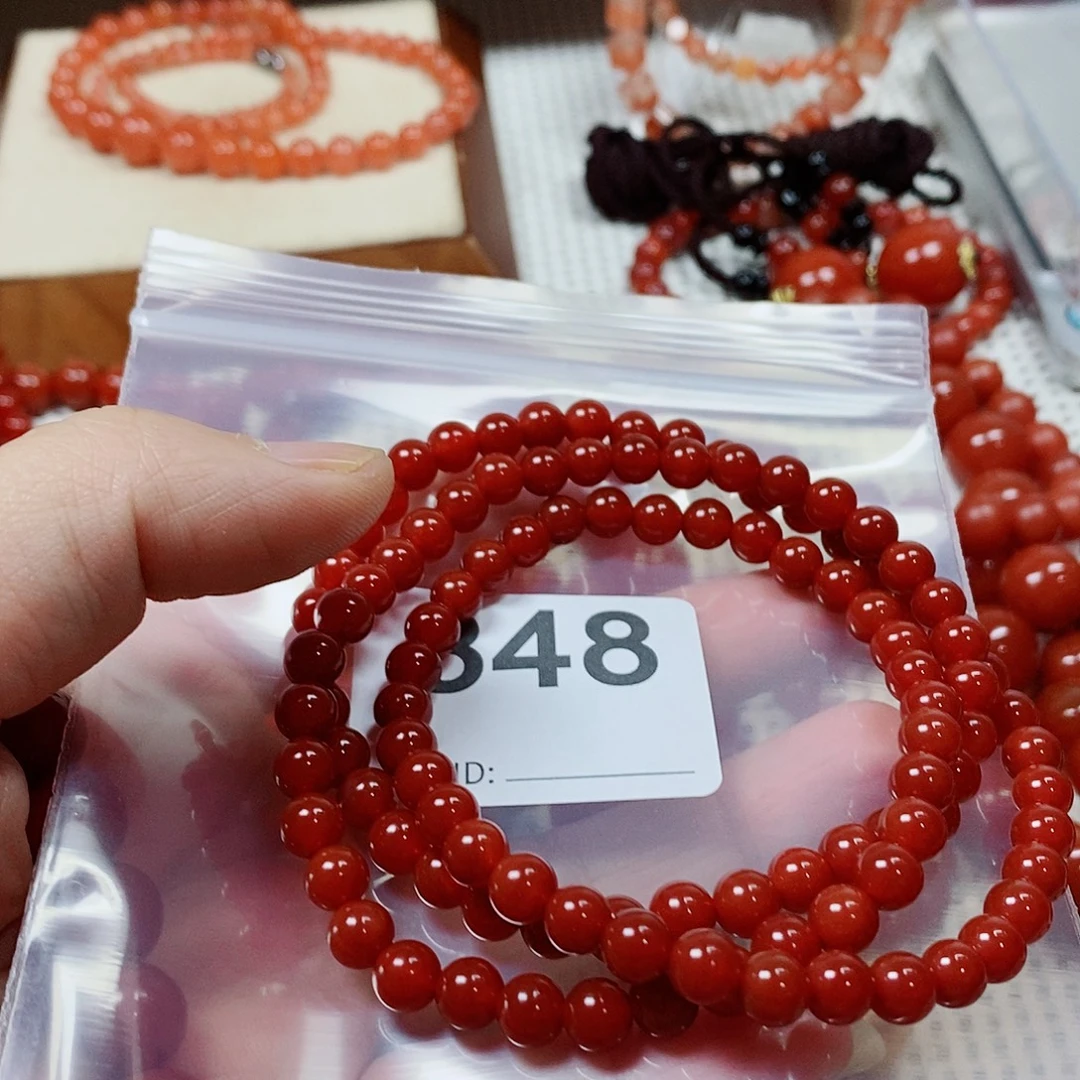 果***斯未镶嵌手串南红玛瑙卡6多圈