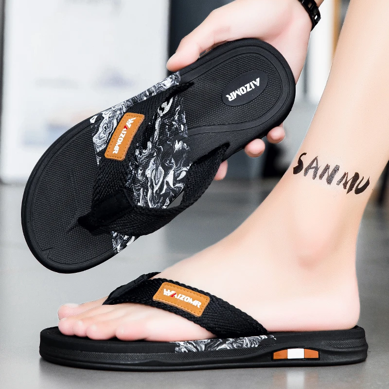 人字拖鞋踩屎感男士夏季户外穿厚底耐磨凉拖鞋休闲夹脚沙滩拖鞋