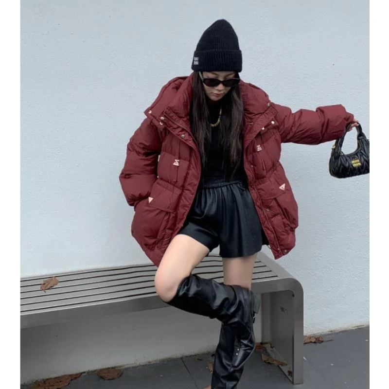 冬季新款羽绒服女款短款时尚休闲百搭情侣连帽加厚保暖