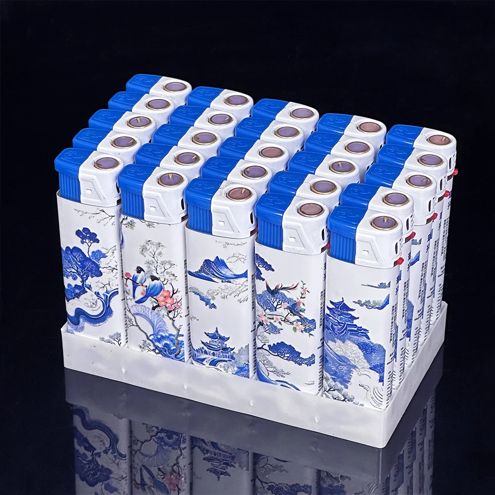 新品高档防风打火机创意可充气直冲蓝焰一次性打火机批发家用普通