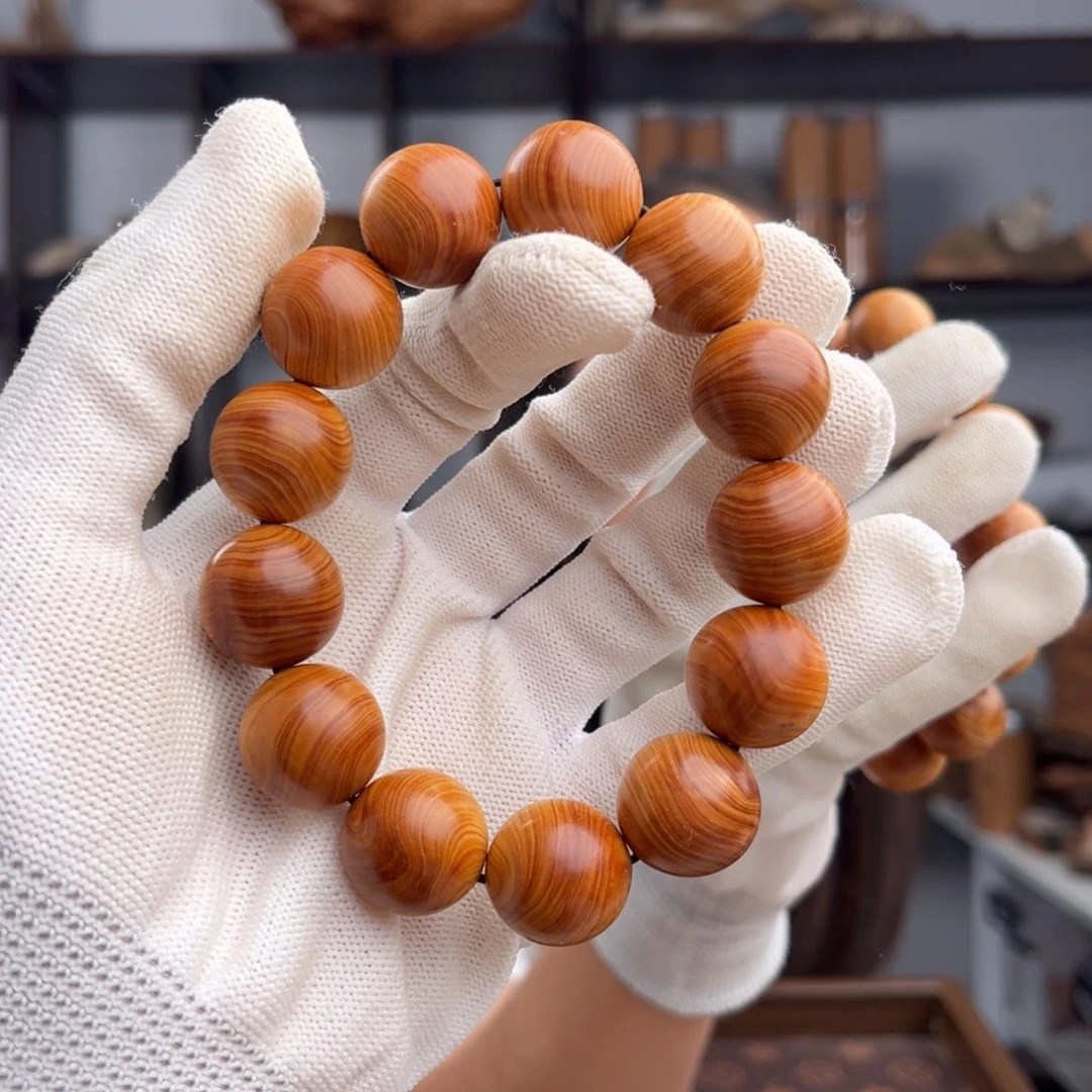 柏木（崖柏）手串/手链 红油乱纹1.8骨料药香38.7