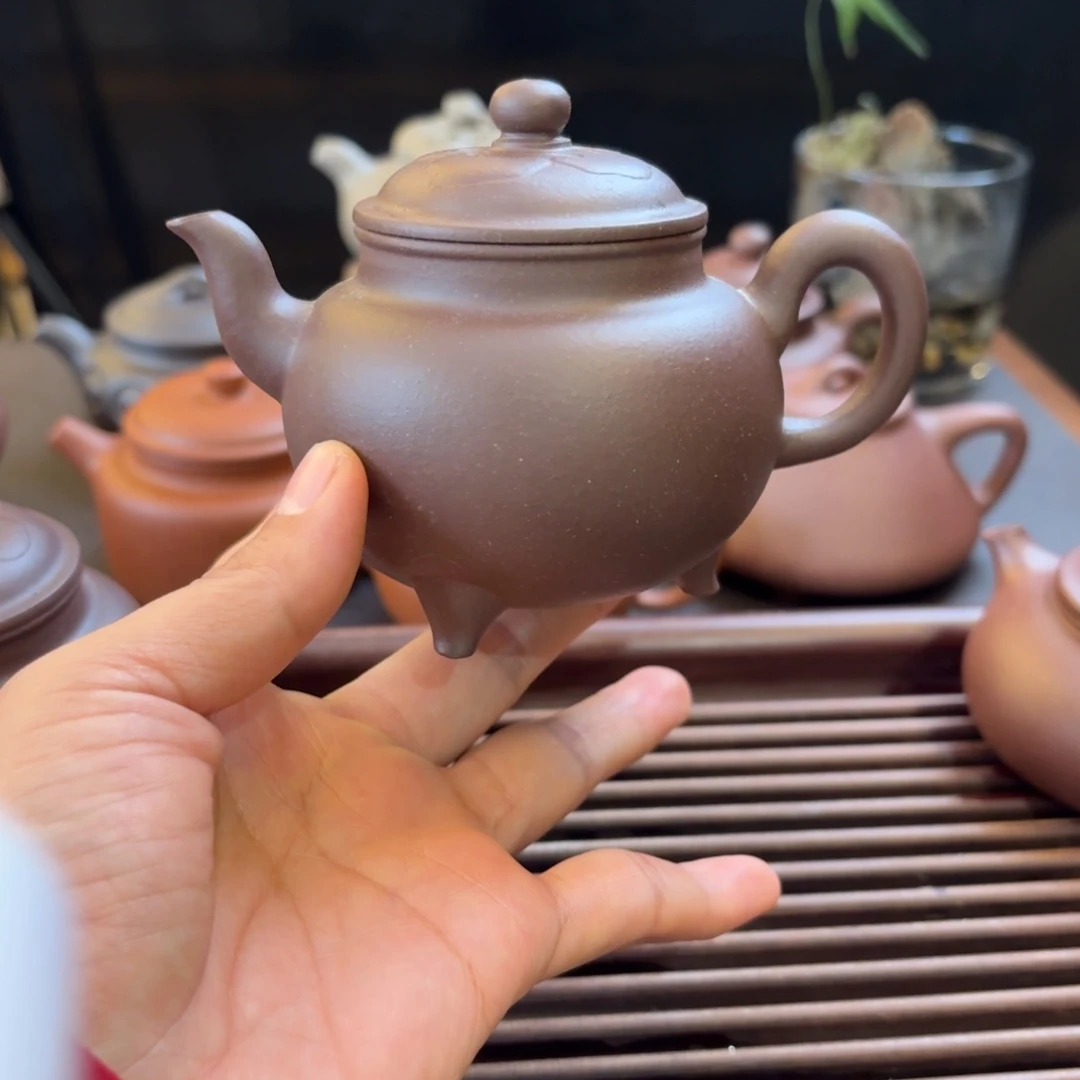 茶杯紫砂微微瑕千禧老紫泥半手大彬容量200