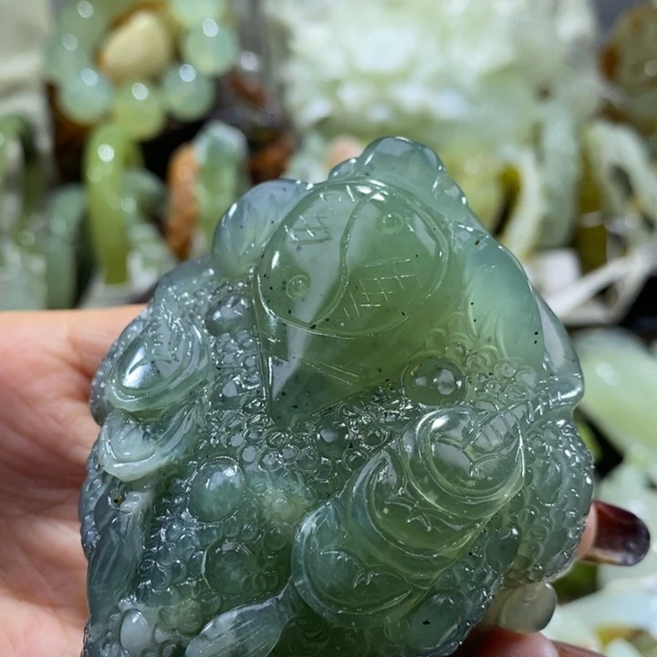 岫玉未镶嵌岫玉手把