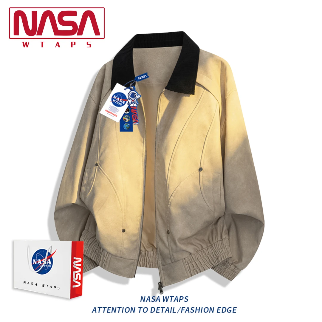 NASA WTAPS美式复古潮流长袖夹克男秋季新款轻奢休闲宽松大码外套