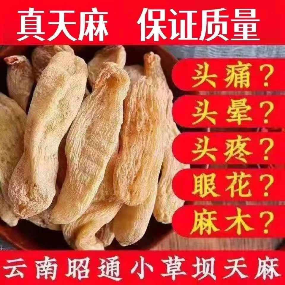 正宗云南昭通天麻非野生 特级天然新鲜精品干货天麻切片 泡水煲汤